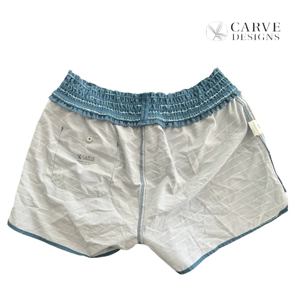 Carve Designs Women's Striped Swim Shorts Blue White Size S - Picture 4 of 9